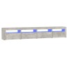 Meuble TV avec lumières LED Gris béton 240x35x40 cm 613905613905