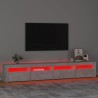 Meuble TV avec lumières LED Gris béton 240x35x40 cm 613905613905