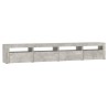Meuble TV avec lumières LED Gris béton 240x35x40 cm 613905613905