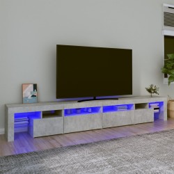 Meuble TV avec lumières LED Gris béton 260x36,5x40 cm 613906613906