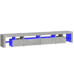 Meuble TV avec lumières LED Gris béton 260x36,5x40 cm 613906613906