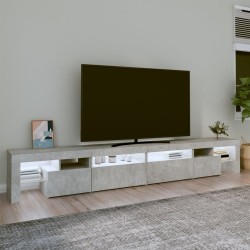 Meuble TV avec lumières LED Gris béton 260x36,5x40 cm 613906613906