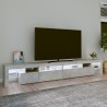 Meuble TV avec lumières LED Gris béton 260x36,5x40 cm 613906613906