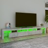 Meuble TV avec lumières LED Gris béton 260x36,5x40 cm 613906613906