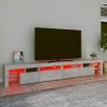 Meuble TV avec lumières LED Gris béton 260x36,5x40 cm 613906613906