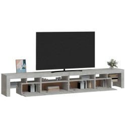 Meuble TV avec lumières LED Gris béton 260x36,5x40 cm 613906613906