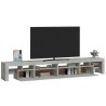 Meuble TV avec lumières LED Gris béton 260x36,5x40 cm 613906613906