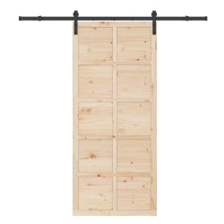 Porte coulissante Naturel 100 x 208 cm Bois de pin massif 613907613907