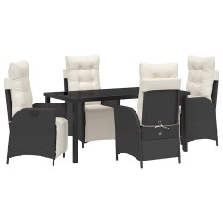 Ensemble de salle à manger pour jardin 5 pcs Noir polyrotin 613909613909