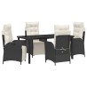 Ensemble de salle à manger pour jardin 5 pcs Noir polyrotin 613909613909