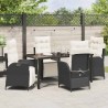 Ensemble de salle à manger pour jardin 5 pcs Noir polyrotin 613909613909