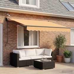 Auvent rétractable électrique Sable 100% Polyester et Aluminium 613912613912