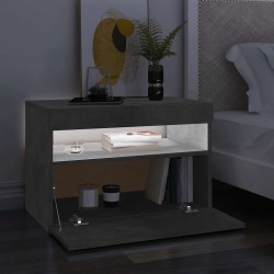 Meuble TV avec lumières LED gris béton 60x35x40 cm 613913613913