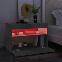 Meuble TV avec lumières LED gris béton 60x35x40 cm 613913613913