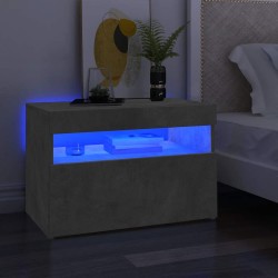 Meuble TV avec lumières LED gris béton 60x35x40 cm 613913613913