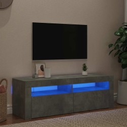 Meuble TV avec lumières LED gris béton 120x35x40 cm 613914613914