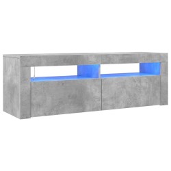 Meuble TV avec lumières LED gris béton 120x35x40 cm 613914613914