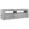 Meuble TV avec lumières LED gris béton 120x35x40 cm 613914613914