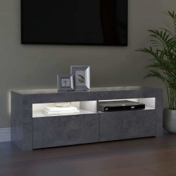 Meuble TV avec lumières LED gris béton 120x35x40 cm 613914613914