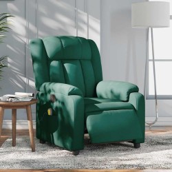 Fauteuil de massage inclinable électrique Vert foncé Tissu 613916613916