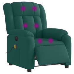 Fauteuil de massage inclinable électrique Vert foncé Tissu 613916613916