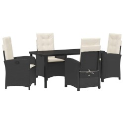 Ensemble de salle à manger pour jardin 5 pcs Noir polyrotin 613921613921
