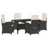 Ensemble de salle à manger pour jardin 5 pcs Noir polyrotin 613921613921