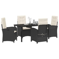 Ensemble de salle à manger pour jardin 5 pcs Noir polyrotin 613921613921