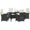 Ensemble de salle à manger pour jardin 5 pcs Noir polyrotin 613921613921