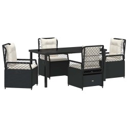 Ensemble de salle à manger pour jardin 5 pcs Noir polyrotin 613933613933