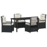 Ensemble de salle à manger pour jardin 5 pcs Noir polyrotin 613933613933