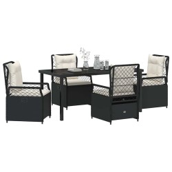 Ensemble de salle à manger pour jardin 5 pcs Noir polyrotin 613933613933