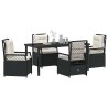 Ensemble de salle à manger pour jardin 5 pcs Noir polyrotin 613933613933