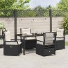 Ensemble de salle à manger pour jardin 5 pcs Noir polyrotin 613933613933