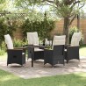 Ensemble de salle à manger pour jardin 5 pcs Noir polyrotin 613935613935