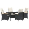 Ensemble de salle à manger pour jardin 5 pcs Noir polyrotin 613935613935