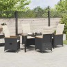Ensemble de salle à manger pour jardin 5 pcs Noir polyrotin 613935613935