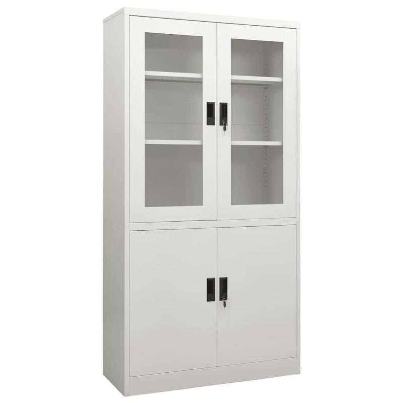 Armoire de bureau Gris clair 90x40x180 cm Acier 613937613937