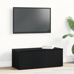 Meuble TV avec tiroir Chêne noir 80x34x30 cm Bois d'ingénierie 613941613941