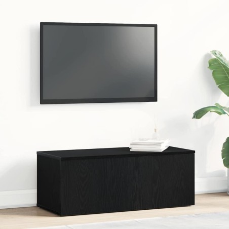 Meuble TV avec tiroir Chêne noir 80x34x30 cm Bois d'ingénierie 613941613941