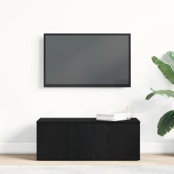Meuble TV avec tiroir Chêne noir 80x34x30 cm Bois d'ingénierie 613941613941