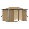 Tonnelle avec rideau 400x300 cm Taupe Aluminium 613942613942