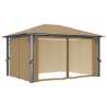 Tonnelle avec rideau 400x300 cm Taupe Aluminium 613942613942