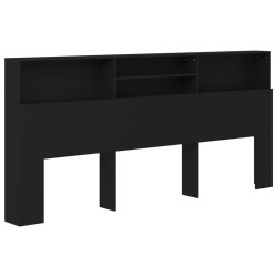 Armoire de tête de lit Noir 220x19x103,5 cm 613943613943