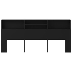 Armoire de tête de lit Noir 220x19x103,5 cm 613943613943