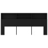 Armoire de tête de lit Noir 220x19x103,5 cm 613943613943
