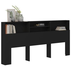 Armoire de tête de lit Noir 220x19x103,5 cm 613943613943