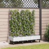 Bac de jardin avec treillis et roues 3 pc Blanc PP 613946613946