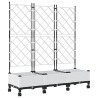 Bac de jardin avec treillis et roues 3 pc Blanc PP 613946613946