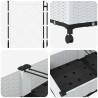 Bac de jardin avec treillis et roues 3 pc Blanc PP 613946613946